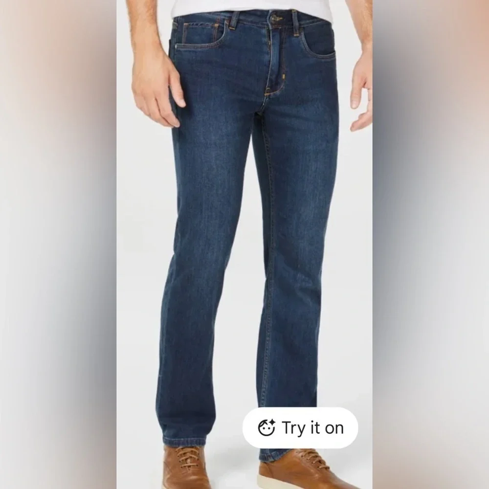 Tommy Bahama Men’s Authentic Premium Denim Deep Blue Straight Jeans